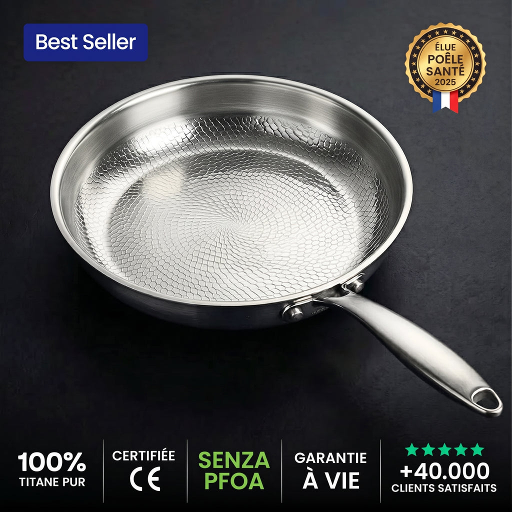 Poêle 100% Titane Pur Pour Une Cuisine Sans Toxines