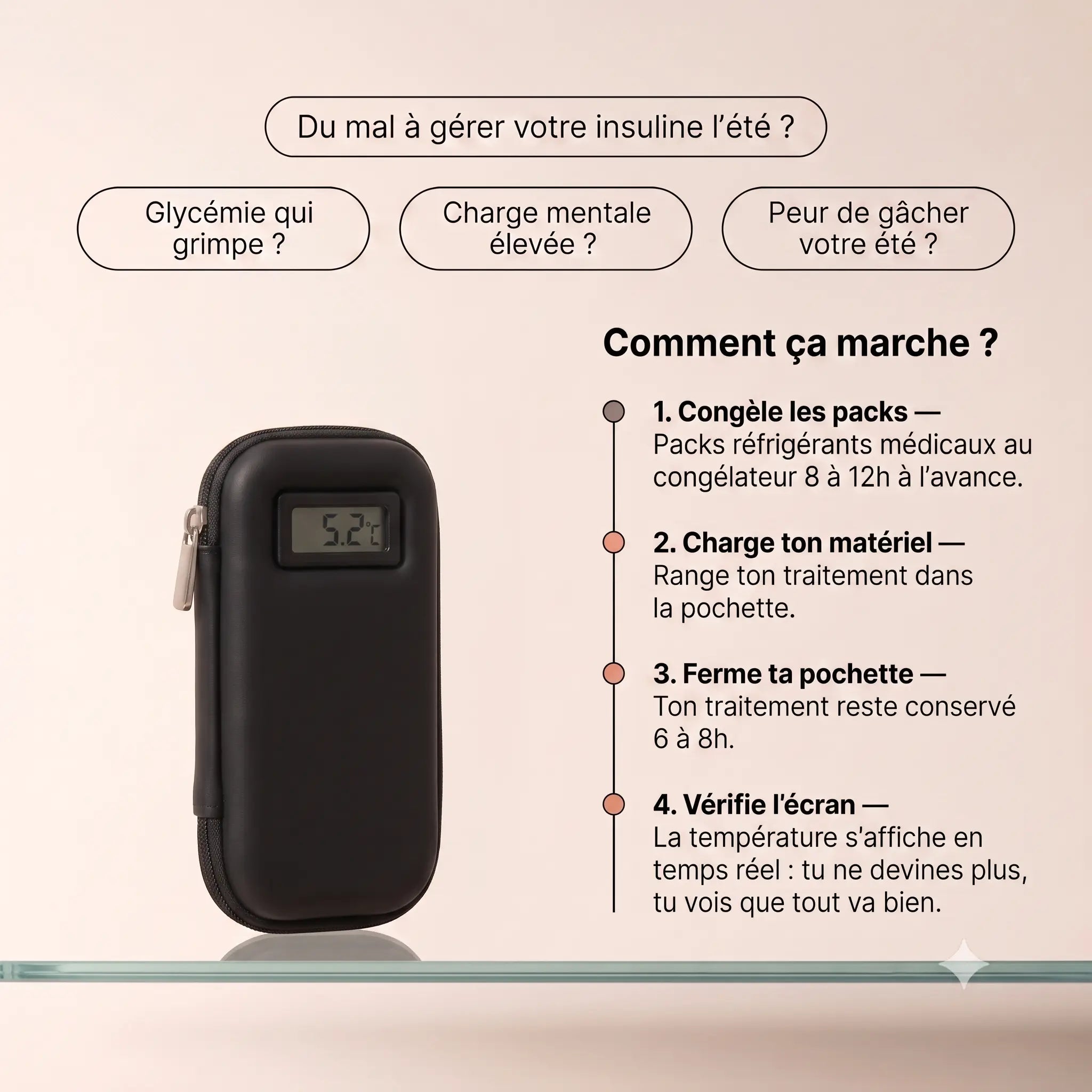 Pochette rafraichissante DiabeCase