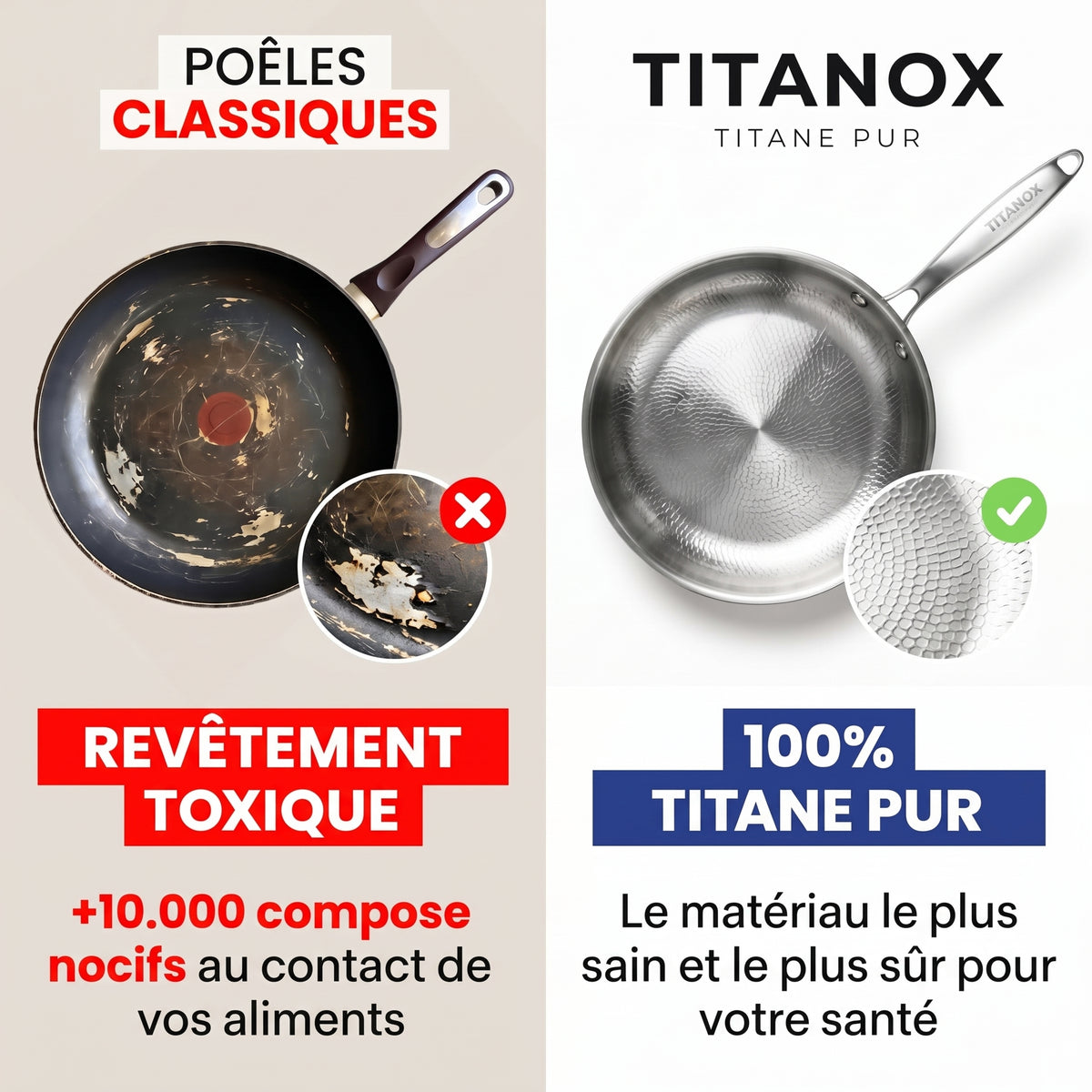 Poêle 100% Titane Pur Pour Une Cuisine Sans Toxines